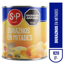 DURAZNOS SP EN MITAD 820 GRS